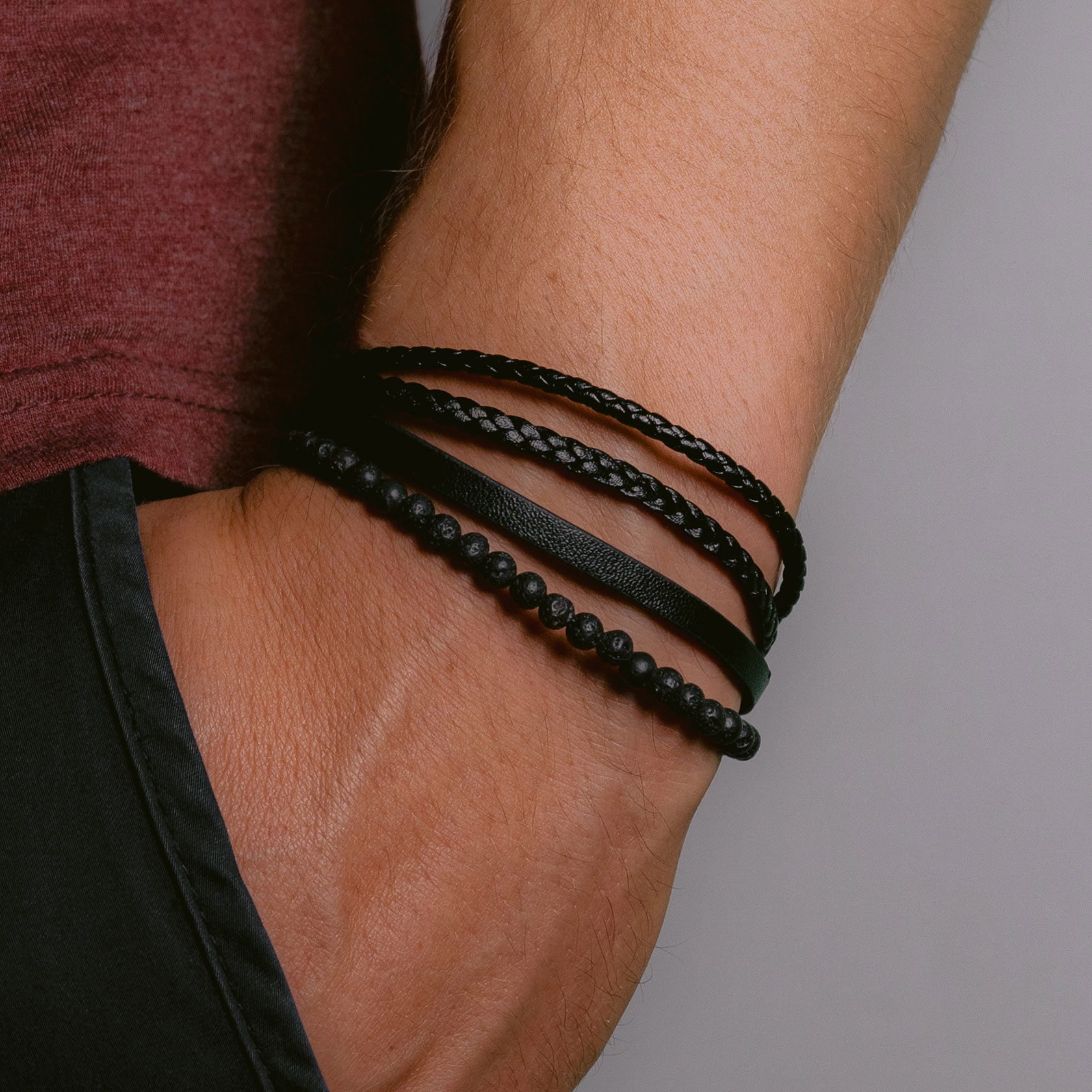 Leather bands for on sale mens